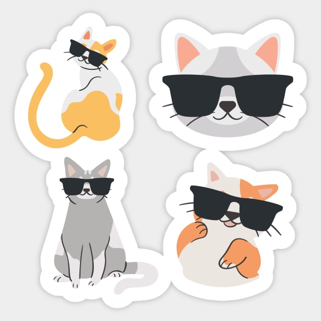 Cat wearing sunglasses Sticker by Ivanapcm